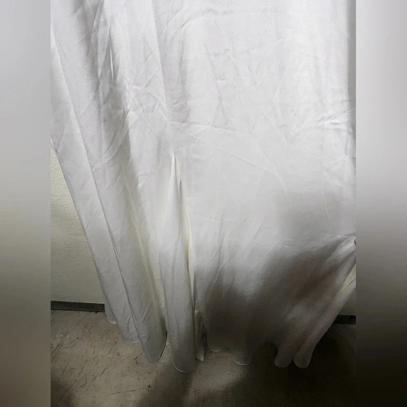 Lulus Elevated Glamour White Satin Sequin Bustier Mermaid Maxi Dress M Wedding - Picture 12 of 14